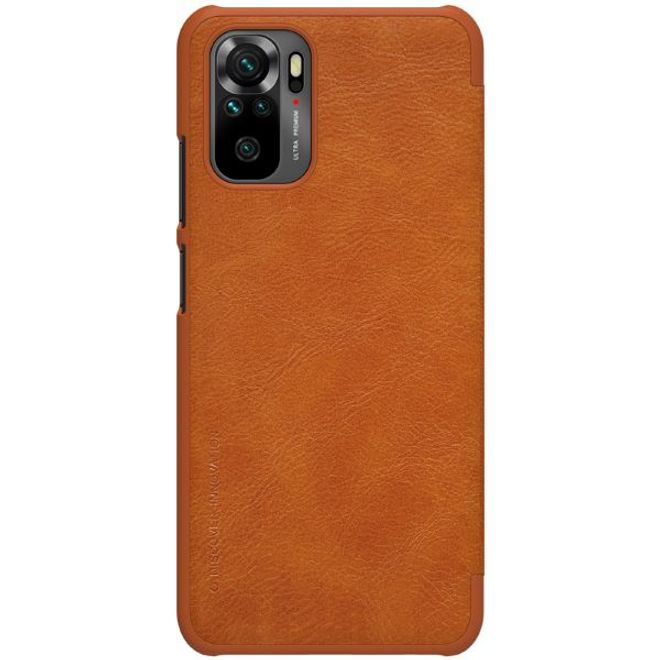 Nillkin - Xiaomi Redmi Note 10 4G Hülle - Leder Book Case - Qin Series - braun