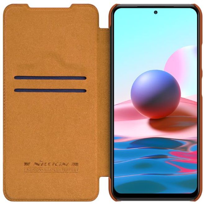 Nillkin - Xiaomi Redmi Note 10 4G Hülle - Leder Book Case - Qin Series - braun