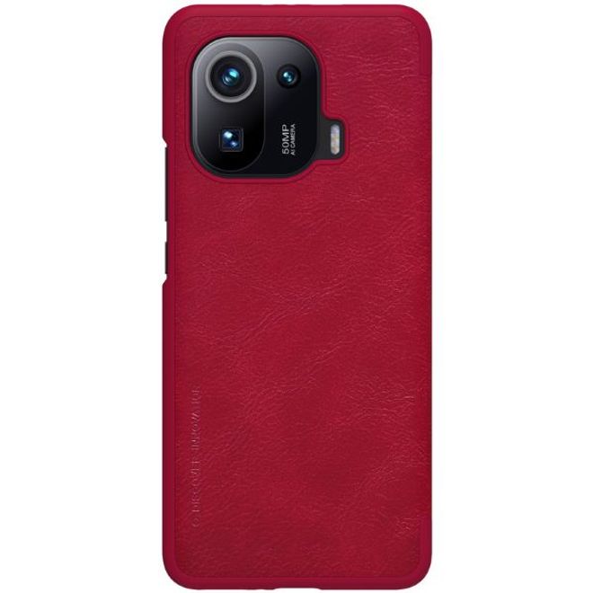 Nillkin - Xiaomi Mi 11 Pro Hülle - Leder Book Case - Qin Series - rot