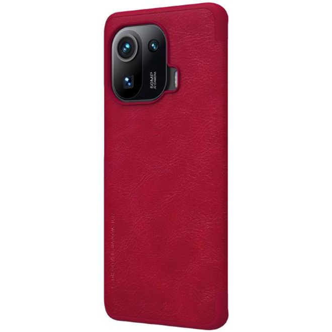 Nillkin - Xiaomi Mi 11 Pro Hülle - Leder Book Case - Qin Series - rot