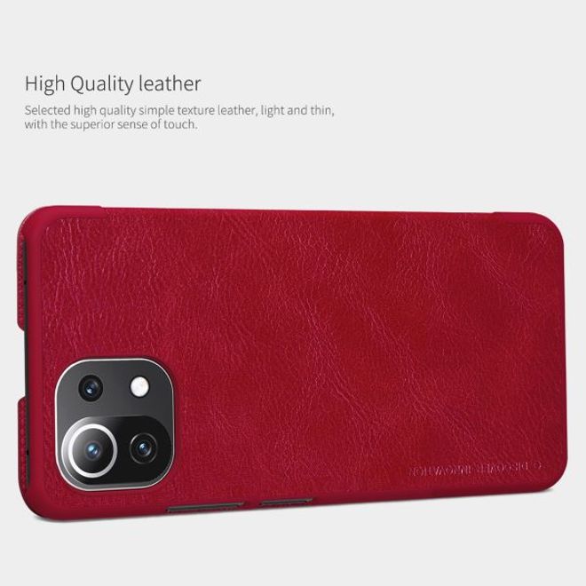 Nillkin - Xiaomi Mi 11 Lite Hülle - Leder Book Case - Qin Series - schwarz