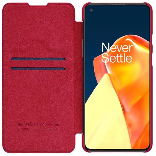 Nillkin - OnePlus 9R Hülle - Leder Book Case - Qin Series - rot