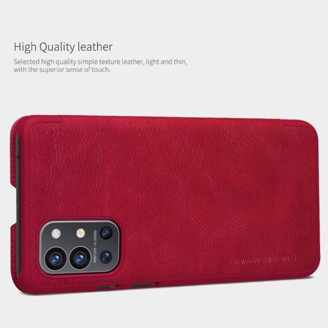 Nillkin - OnePlus 9R Hülle - Leder Book Case - Qin Series - braun
