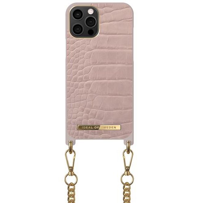 iDeal of Sweden - iPhone 12 Pro Max Hülle - Designer Necklace Case - Misty Rose Croco