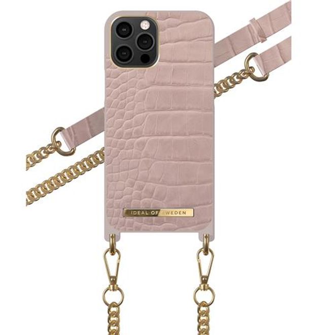 iDeal of Sweden - iPhone 12 Pro Max Hülle - Designer Necklace Case - Misty Rose Croco