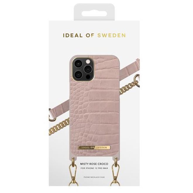 iDeal of Sweden - iPhone 12 Pro Max Hülle - Designer Necklace Case - Misty Rose Croco