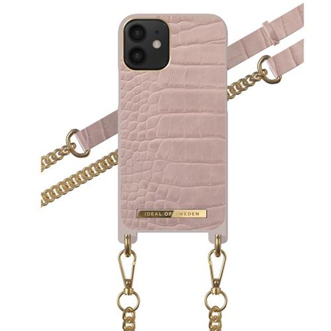 iDeal of Sweden - iPhone 12 mini Hülle - Designer Necklace Case - Misty Rose Croco