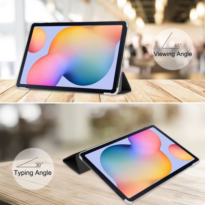 Samsung Galaxy Tab A7 10.4 (2020) Leder Hülle - dreifach faltbar - schwarz