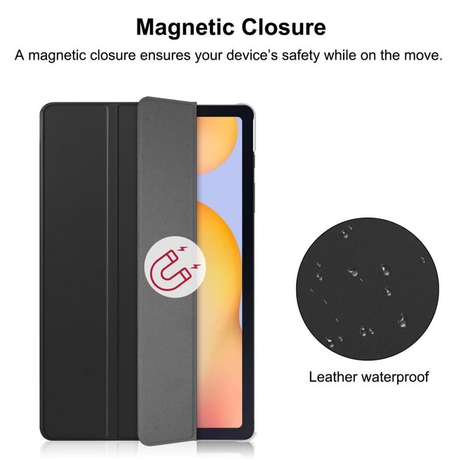 Samsung Galaxy Tab A7 10.4 (2020) Leder Hülle - dreifach faltbar - schwarz