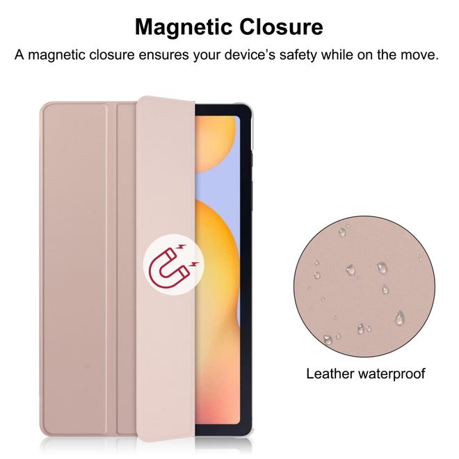 Samsung Galaxy Tab A7 10.4 (2020) Leder Hülle - dreifach faltbar - pink