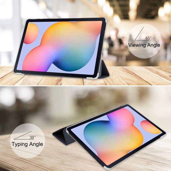 Samsung Galaxy Tab A7 10.4 (2020) Leder Hülle - dreifach faltbar - dunkelblau