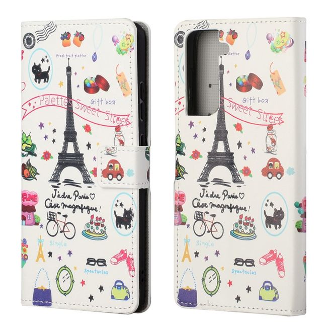 Samsung Galaxy S21 FE Handy Hülle - Leder Bookcover Image Series - Paris