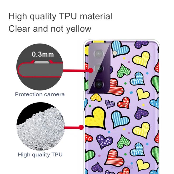Samsung Galaxy S21 FE Handyhülle - Softcase Image Plastik Series - farbige Herze