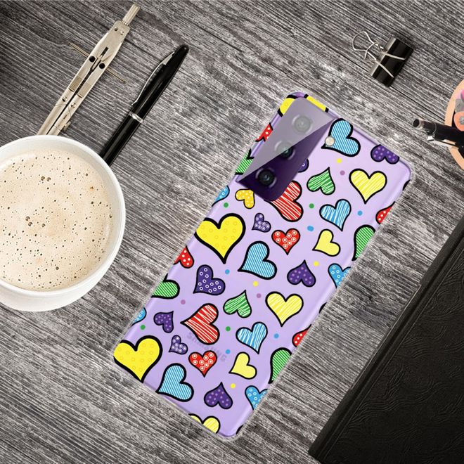 Samsung Galaxy S21 FE Handyhülle - Softcase Image Plastik Series - farbige Herze