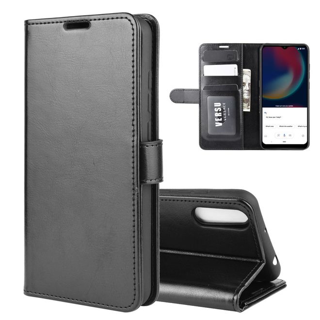 Wiko View 4 / View 4 Lite Handyhülle - Crazy Horse Leder Bookcover Series - schwarz