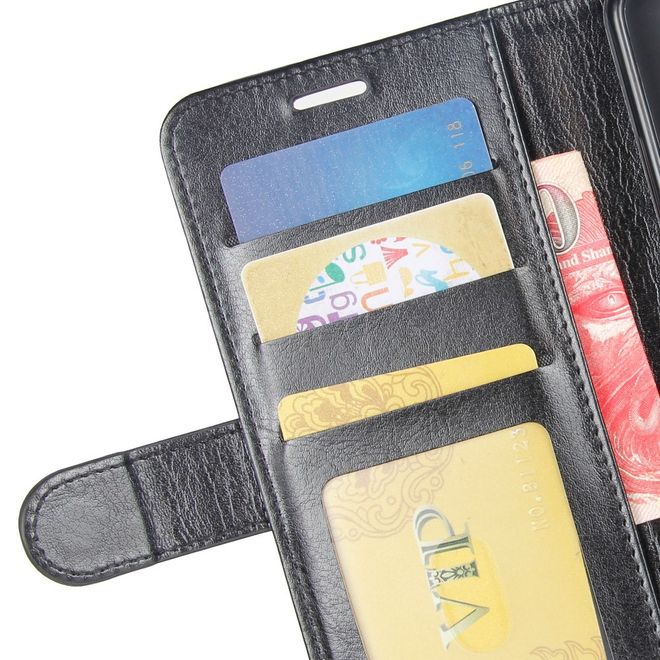 Wiko View 4 / View 4 Lite Handyhülle - Crazy Horse Leder Bookcover Series - schwarz