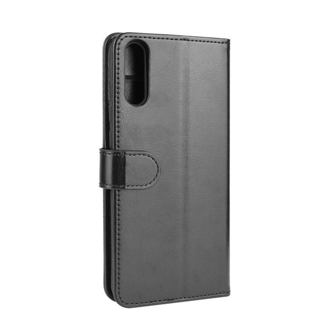 Wiko View 4 / View 4 Lite Handyhülle - Crazy Horse Leder Bookcover Series - schwarz