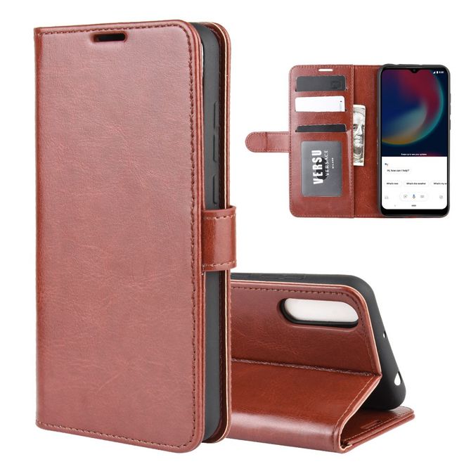 Wiko View 4 / View 4 Lite Handyhülle - Crazy Horse Leder Bookcover Series - braun