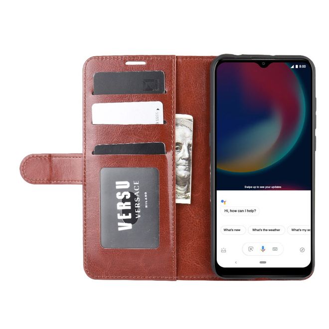 Wiko View 4 / View 4 Lite Handyhülle - Crazy Horse Leder Bookcover Series - braun