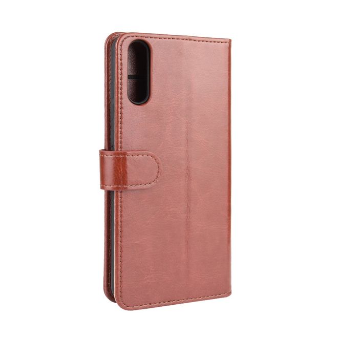 Wiko View 4 / View 4 Lite Handyhülle - Crazy Horse Leder Bookcover Series - braun
