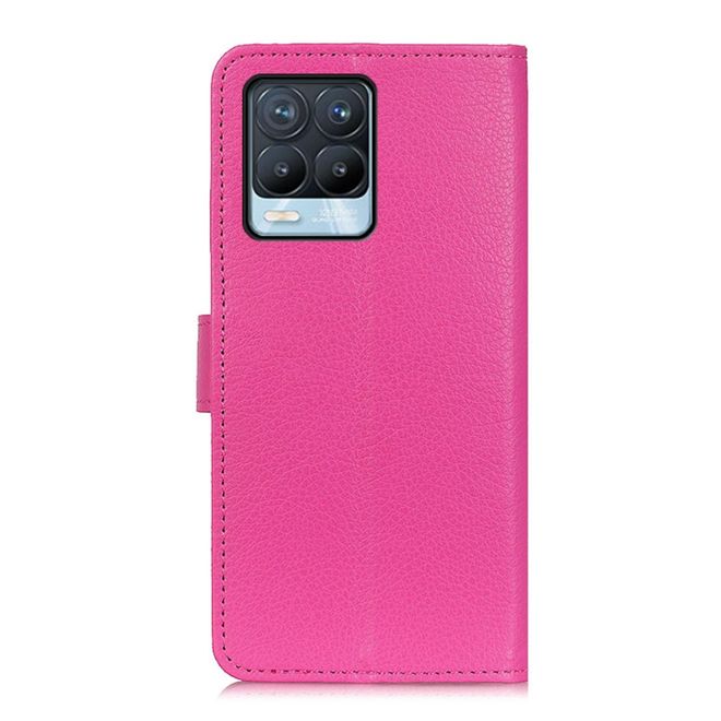 Oppo Realme 8 Pro / 8 Handy Hülle - Litchi Leder Bookcover Series - rosa