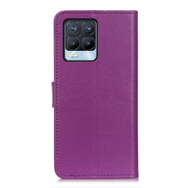 Oppo Realme 8 Pro / 8 Handy Hülle - Litchi Leder Bookcover Series - purpur