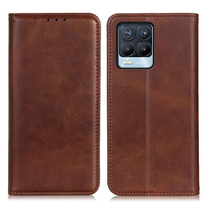 Oppo Realme 8 Pro / 8 Handy Hülle - Classic V Leder Bookcover Series - kaffeefarben