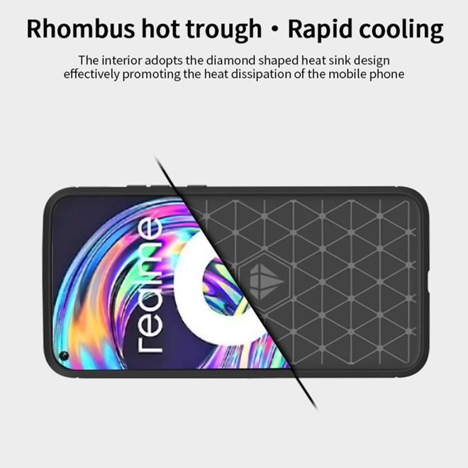 Mofi - Oppo Realme 8 Pro / 8 Hülle - TPU Softcase - Carbon Fiber Series - schwarz