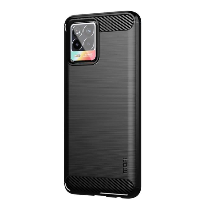 Mofi - Oppo Realme 8 Pro / 8 Hülle - TPU Softcase - Carbon Fiber Series - schwarz