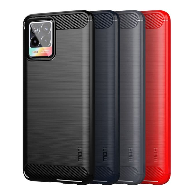 Mofi - Oppo Realme 8 Pro / 8 Hülle - TPU Softcase - Carbon Fiber Series - schwarz