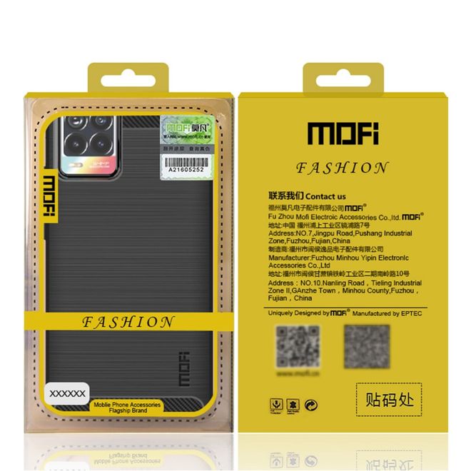 Mofi - Oppo Realme 8 Pro / 8 Hülle - TPU Softcase - Carbon Fiber Series - schwarz