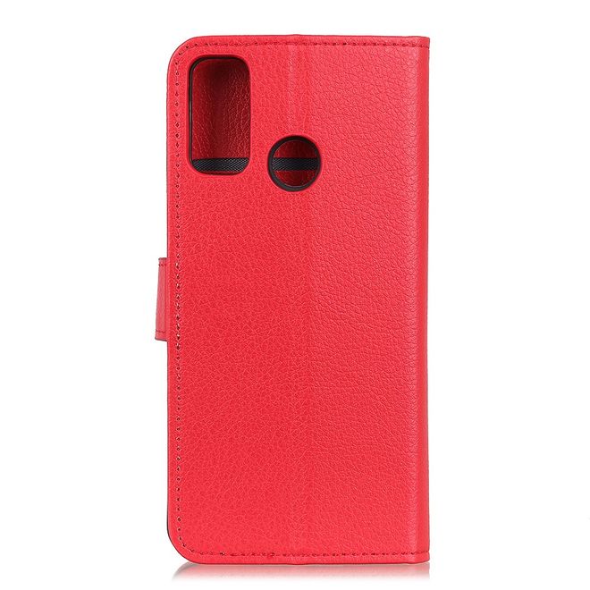 Wiko View 5 / View 5 Plus Handy Hülle - Litchi Leder Bookcover Series - rot