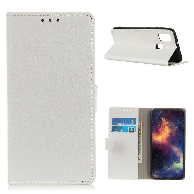 Wiko View 5 / View 5 Plus Handy Hülle - Classic III Leder Bookcover Series - weiss