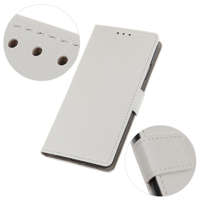 Wiko View 5 / View 5 Plus Handy Hülle - Classic III Leder Bookcover Series - weiss