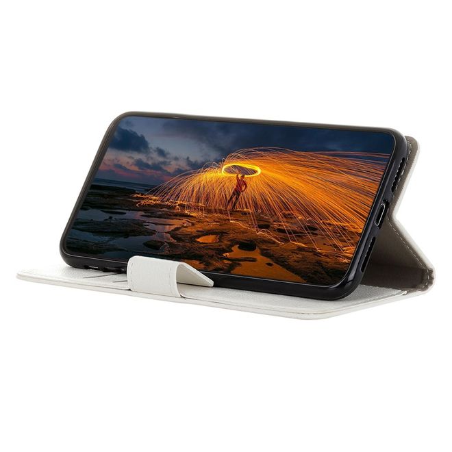 Wiko View 5 / View 5 Plus Handy Hülle - Classic III Leder Bookcover Series - weiss