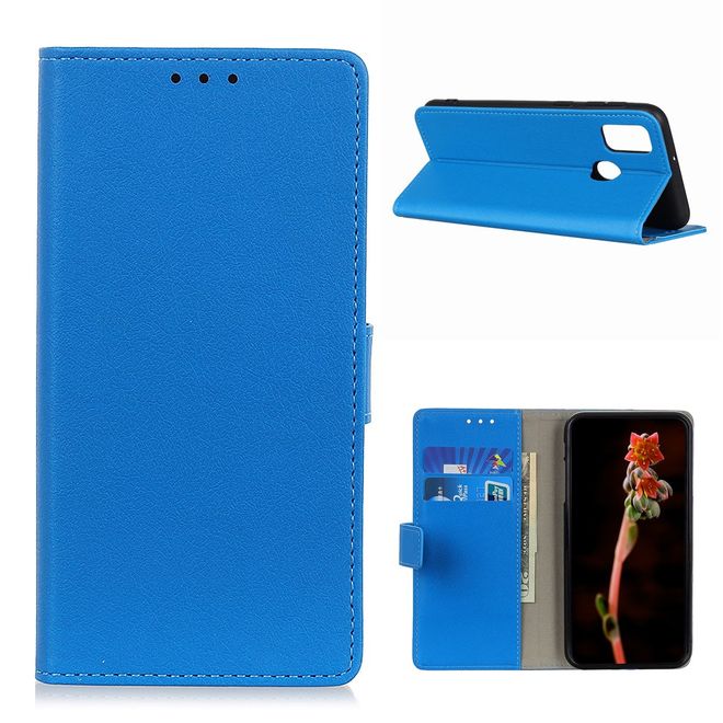 Wiko View 5 / View 5 Plus Handy Hülle - Classic III Leder Bookcover Series - blau