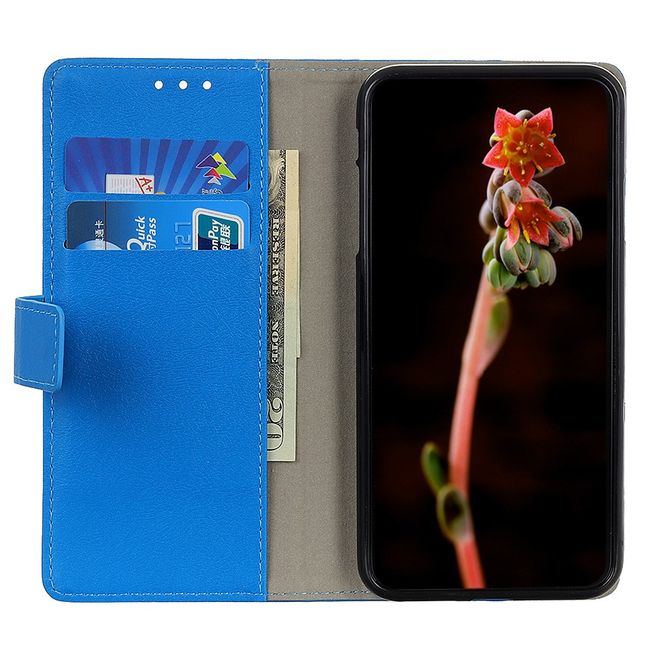 Wiko View 5 / View 5 Plus Handy Hülle - Classic III Leder Bookcover Series - blau