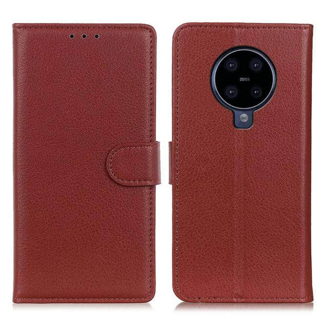 Nokia G10 / G20 Handy Hülle - Litchi Leder Bookcover Series - braun