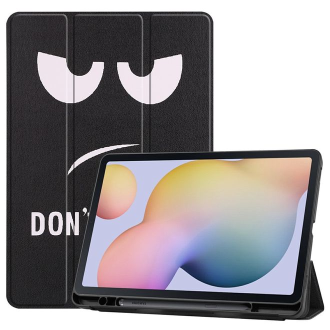 Samsung Galaxy Tab S7 Hülle - Dreifach faltbares Case aus Leder - fieses Smiley