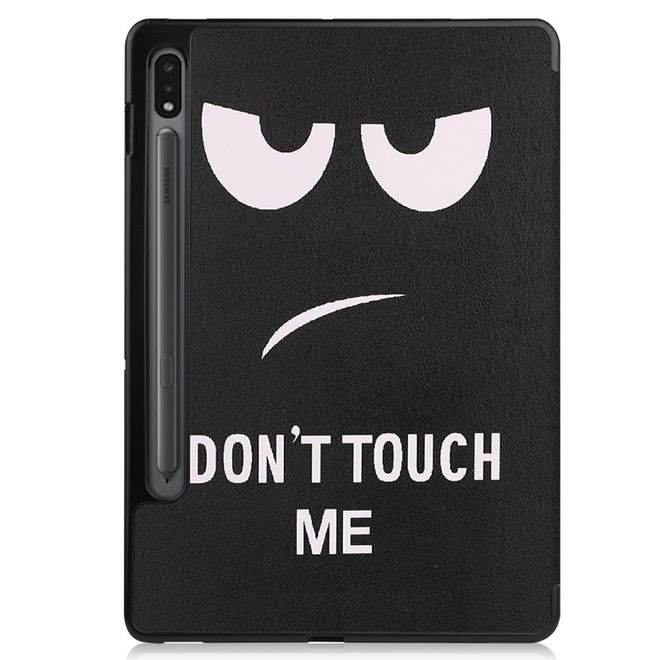 Samsung Galaxy Tab S7 Hülle - Dreifach faltbares Case aus Leder - fieses Smiley