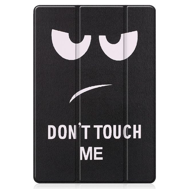 Samsung Galaxy Tab S7+ Hülle - Dreifach faltbares Case aus Leder - fieses Smiley