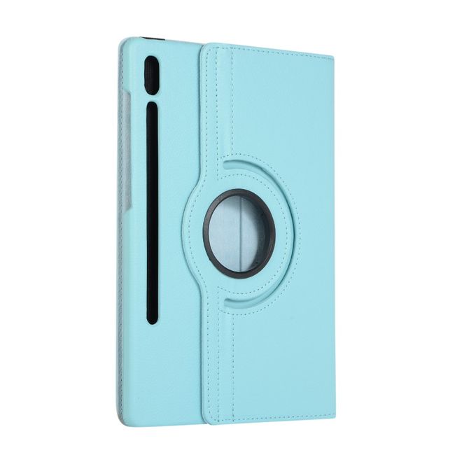 Samsung Galaxy Tab S7+ Hülle - 360° rotierbares Case aus Leder - hellblau