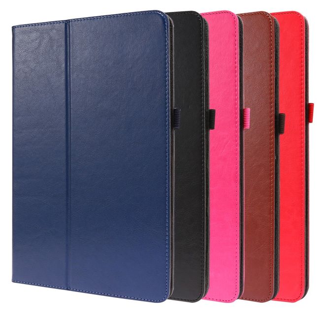 Samsung Galaxy Tab S7 Hülle- Zweifach faltbares Crazy Horse Leder Case - schwarz