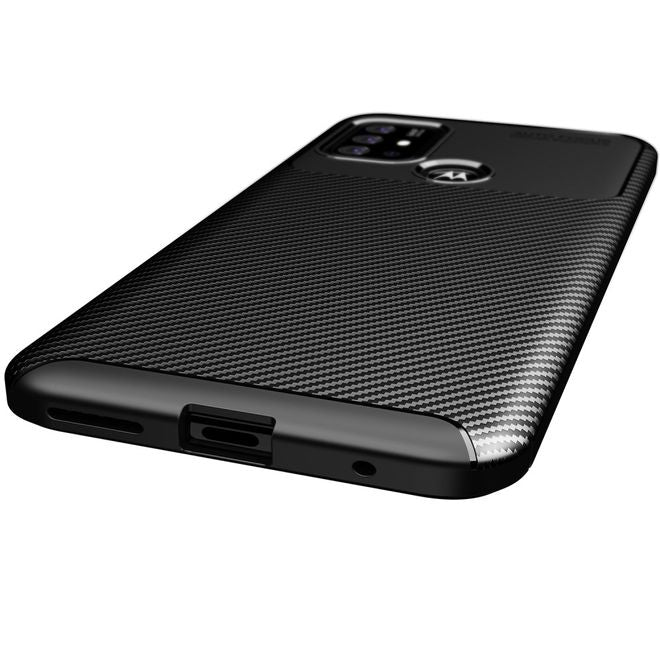 Motorola Moto G30 Handyhülle - Carbon Fiber TPU Softcase Series - schwarz