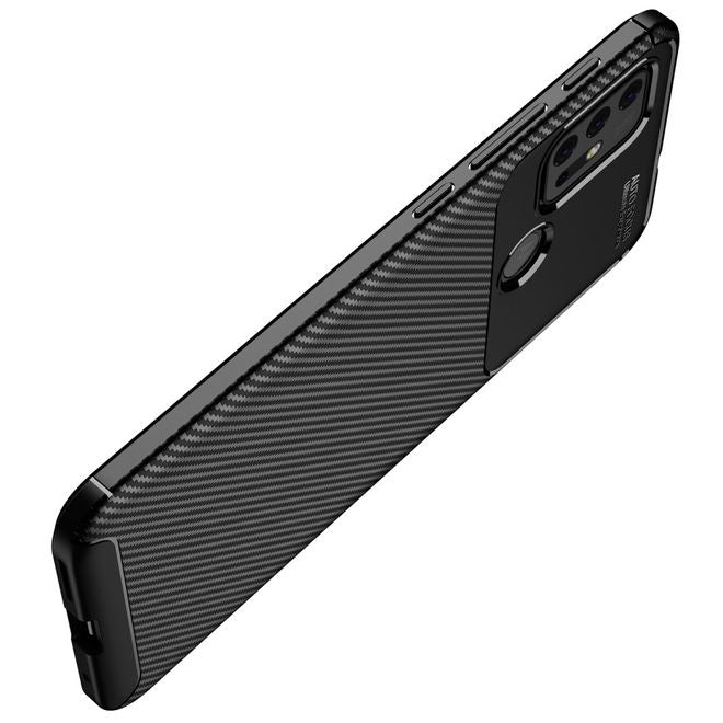 Motorola Moto G30 Handyhülle - Carbon Fiber TPU Softcase Series - schwarz