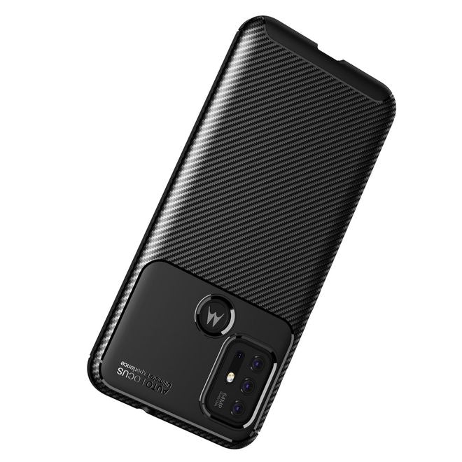 Motorola Moto G30 Handyhülle - Carbon Fiber TPU Softcase Series - schwarz