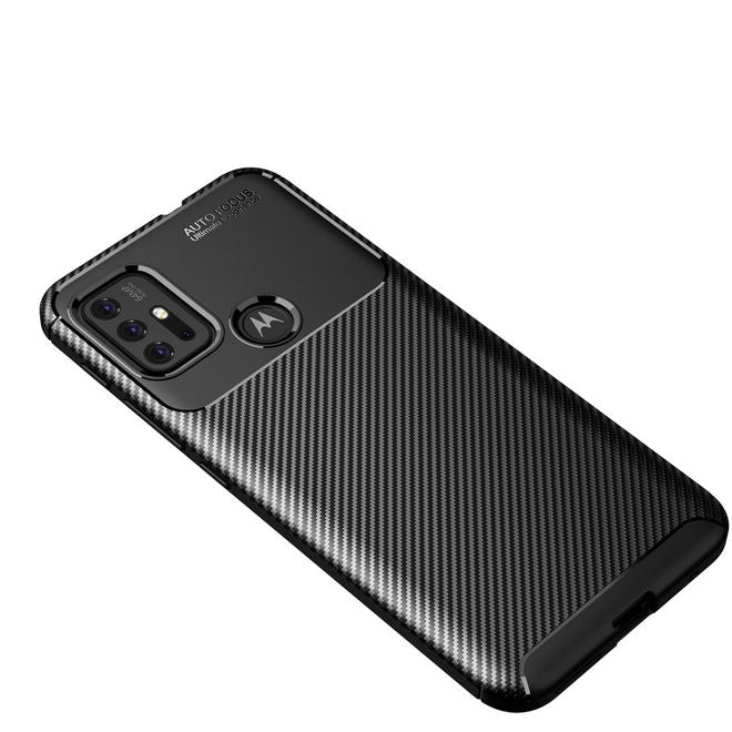 Motorola Moto G30 Handyhülle - Carbon Fiber TPU Softcase Series - schwarz
