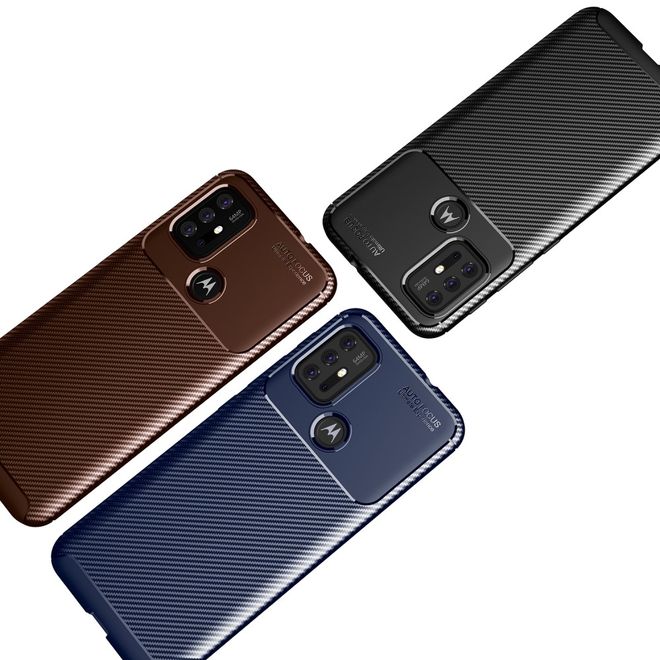 Motorola Moto G30 Handyhülle - Carbon Fiber TPU Softcase Series - schwarz