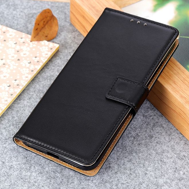 Motorola Moto G30 Handy Hülle - Classic II Leder Bookcover Series - schwarz