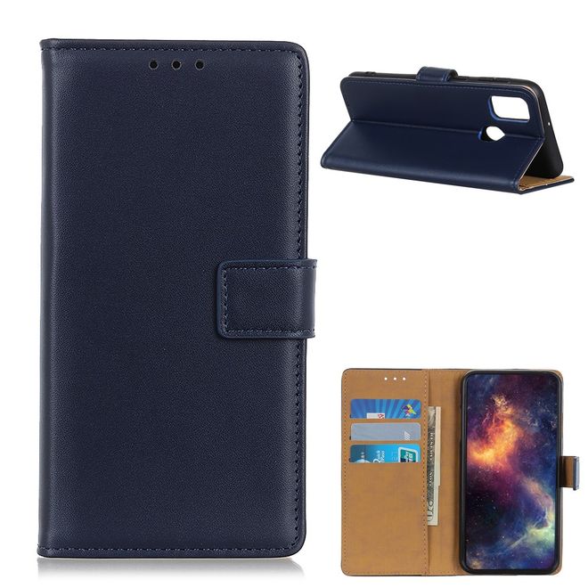 Motorola Moto G30 Handy Hülle - Classic II Leder Bookcover Series - blau